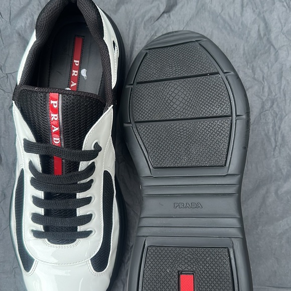 MEN PRADA SNEAKER BLACK/WHITE  Size 11 - Picture 5 of 14